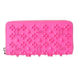 Christian Louboutin “Panettone” Studded Wallet in Calf Leather (Please choose color: Pink)