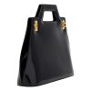 Ferragamo “Wanda” Top Handle Handbag in Patent Leather