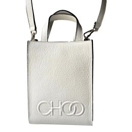 Jimmy Choo Calf Leather Emb. Logo Handbag/Crossbody Bag (Please choose color: White)