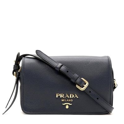 Prada Flap Crossbody Bag in Posh Vitello Phenix Calf Leather