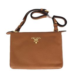 Prada Crossbody Bag in Supple Vitello Phenix Calf Leather (Please choose color: Brown)