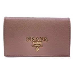 Prada Women's Card Case/Wallet in Vitello Grain Calf Leather (Please choose color: Cipria Beige)