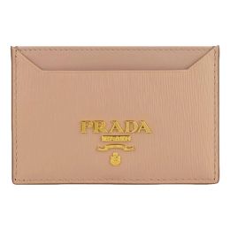 Prada Small Card Holder/Wallet in Soft Vitello Move Calf Leather (Please choose color: Cipria Beige)