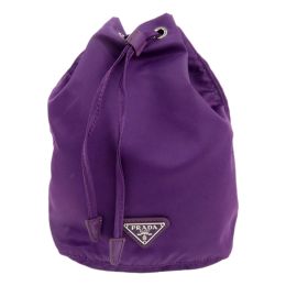 Prada Small Drawstring Bucket Bag in Lightweight Tessuto Nylon (Please choose color: UVA Purple)