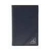 Prada Vertical Bifold Wallet in Vitello Micro Grained Calf Leather