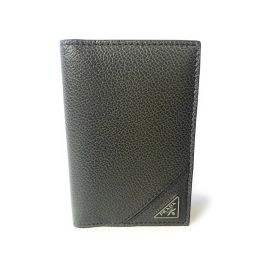 Prada Vertical Bifold Wallet in Vitello Micro Grained Calf Leather (Please choose color: Mercurio Grey)