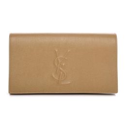 Saint Laurent "Belle de Jour" Clutch in Luxurious Calf Leather (Please choose color: Beige)