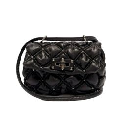 Valentino Garavani Spike Me Small Calf Leather Crossbody Bag (Please choose color: Classic Black)