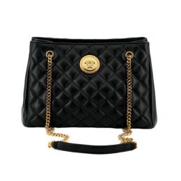 Versace “La Medusa” Shoulder Bag in Quilted Napa Calf Leather (Please choose color: Classic Black)