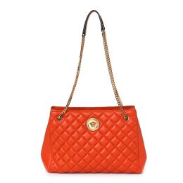 Versace “La Medusa” Shoulder Bag in Quilted Napa Calf Leather (Please choose color: Orange)