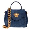 Versace "La Medusa" Top Handle Bag in Denim or Calf Leather